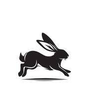 Rabbit silhouette illustration on white background. Rabbit logo. vector