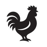 Chicken silhouette on white background. Chicken logo vector