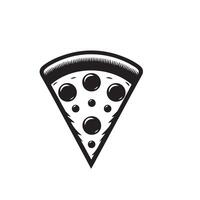 Pizza line art illustration. Pizza silhouette Pizza logo vector