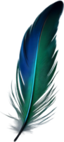 Close-up of green-blue feathers inspired by the Resplendent Quetzal bird. AI-Generated. png