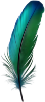 Close-up of green-blue feathers inspired by the Resplendent Quetzal bird. AI-Generated. png