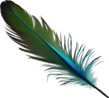 Nahansicht von Grün blau Gefieder inspiriert durch das strahlend Quetzal Vogel. KI-generiert. png