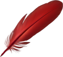Close-up of red cardinal-inspired feathers. AI-Generated. png