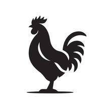 Chicken silhouette on white background. Chicken logo vector