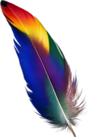 Nahansicht von regenbogenfarben Gefieder inspiriert durch das Regenbogen Lorikeet. KI-generiert. png