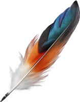 Close-up of rainbow-colored feathers inspired by the rainbow lorikeet. AI-Generated. png