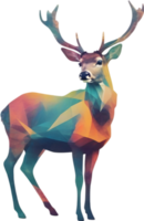 Double exposure minimalist design of colorful deer. AI-Generated. png