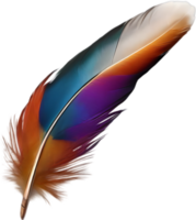detailopname van regenboogkleurig veren geïnspireerd door de regenboog lori. ai-gegenereerd. png