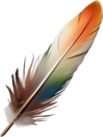 Close-up of rainbow-colored feathers inspired by the rainbow lorikeet. AI-Generated. png