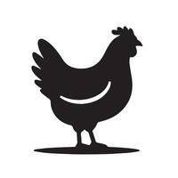 Chicken silhouette on white background. Chicken logo vector