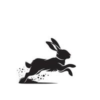 Rabbit silhouette illustration on white background. Rabbit logo. vector