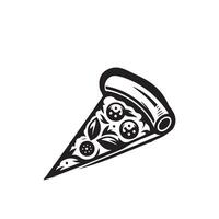 Pizza line art illustration. Pizza silhouette Pizza logo vector