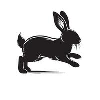 Rabbit silhouette illustration on white background. Rabbit logo. vector