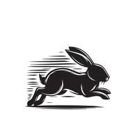 Rabbit silhouette illustration on white background. Rabbit logo. vector