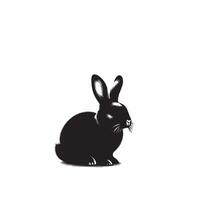 Rabbit silhouette illustration on white background. Rabbit logo. vector