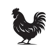 Chicken silhouette on white background. Chicken logo vector