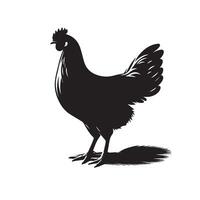 Chicken silhouette on white background. Chicken logo vector