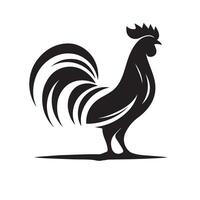 Chicken silhouette on white background. Chicken logo vector