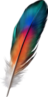 Close-up of rainbow-colored feathers inspired by the rainbow lorikeet. AI-Generated. png