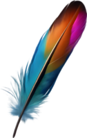 Close-up of rainbow-colored feathers inspired by the rainbow lorikeet. AI-Generated. png