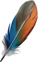 Close-up of rainbow-colored feathers inspired by the rainbow lorikeet. AI-Generated. png