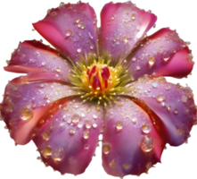 Desert flowers with dew shine like gems. Ai-generated. png