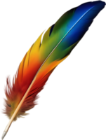 Close-up of rainbow-colored feathers inspired by the rainbow lorikeet. AI-Generated. png