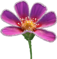 Desert flowers with dew shine like gems. Ai-generated. png