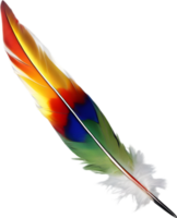 Close-up of rainbow-colored feathers inspired by the rainbow lorikeet. AI-Generated. png