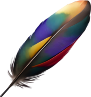 fechar-se do cor de arco-íris penas inspirado de a arco Iris lorikeet. gerado por ai. png