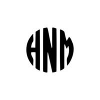HNM round shape letter logo vector