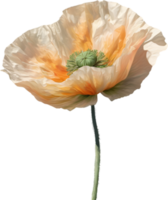 een papaver in hyperrealistisch tekenfilm stijl. ai-gegenereerd. png