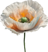 een papaver in hyperrealistisch tekenfilm stijl. ai-gegenereerd. png