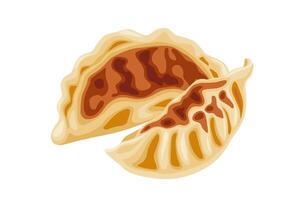 Gyoza on a white background.Cartoon vector