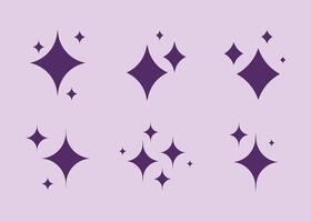 Sparkle star icon set vector