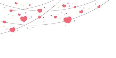 Valentine's Day border with hearts and stars vector