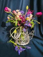 Romantic bouquet of the first garden flowers photo