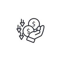 price down icon. .Editable stroke.linear style sign for use web design,logo.Symbol illustration. vector