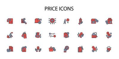 Price icon set..Editable stroke.linear style sign for use web design,logo.Symbol illustration. vector