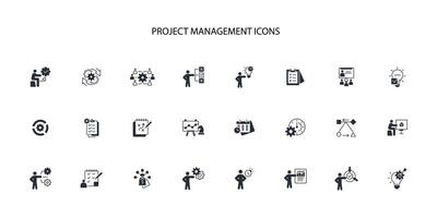 Project Management icon set..Editable stroke.linear style sign for use web design,logo.Symbol illustration. vector