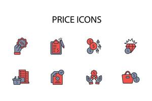 Price icon set..Editable stroke.linear style sign for use web design,logo.Symbol illustration. vector