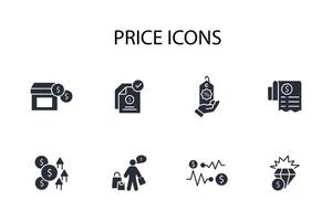 Price icon set..Editable stroke.linear style sign for use web design,logo.Symbol illustration. vector