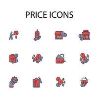 Price icon set..Editable stroke.linear style sign for use web design,logo.Symbol illustration. vector