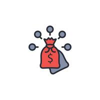 budget icon. .Editable stroke.linear style sign for use web design,logo.Symbol illustration. vector