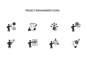 Project Management icon set..Editable stroke.linear style sign for use web design,logo.Symbol illustration. vector