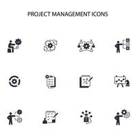 Project Management icon set..Editable stroke.linear style sign for use web design,logo.Symbol illustration. vector