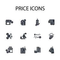 Price icon set..Editable stroke.linear style sign for use web design,logo.Symbol illustration. vector