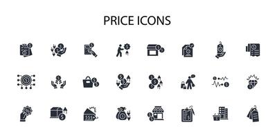 Price icon set..Editable stroke.linear style sign for use web design,logo.Symbol illustration. vector