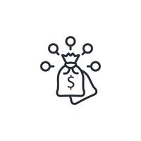budget icon. .Editable stroke.linear style sign for use web design,logo.Symbol illustration. vector