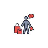 shopping icon. .Editable stroke.linear style sign for use web design,logo.Symbol illustration. vector